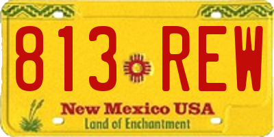 NM license plate 813REW