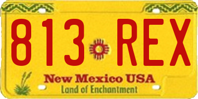 NM license plate 813REX