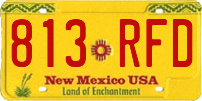 NM license plate 813RFD