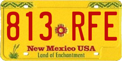 NM license plate 813RFE