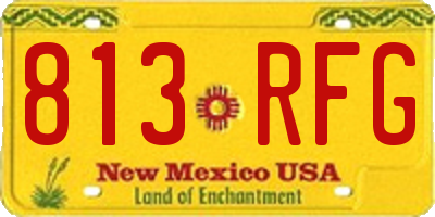 NM license plate 813RFG