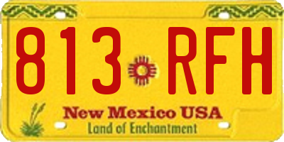NM license plate 813RFH