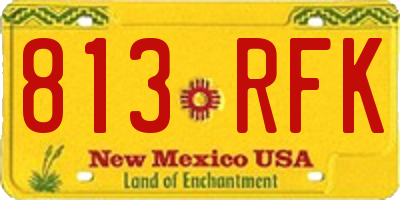 NM license plate 813RFK