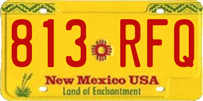 NM license plate 813RFQ