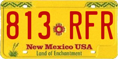 NM license plate 813RFR
