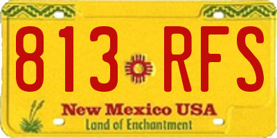 NM license plate 813RFS