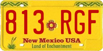 NM license plate 813RGF