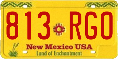 NM license plate 813RGO