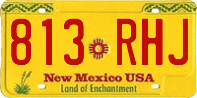 NM license plate 813RHJ
