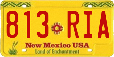 NM license plate 813RIA