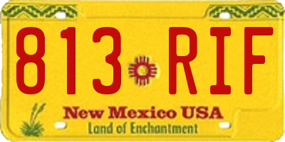 NM license plate 813RIF