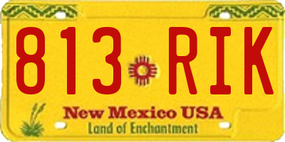 NM license plate 813RIK