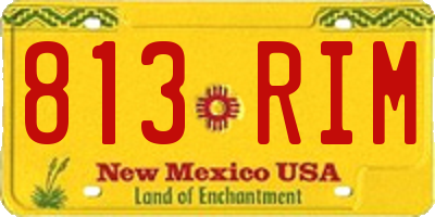 NM license plate 813RIM