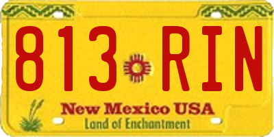NM license plate 813RIN