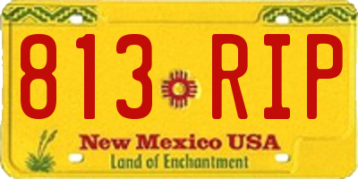 NM license plate 813RIP