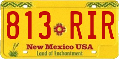 NM license plate 813RIR