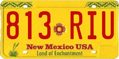 NM license plate 813RIU