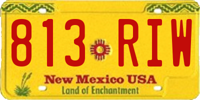 NM license plate 813RIW