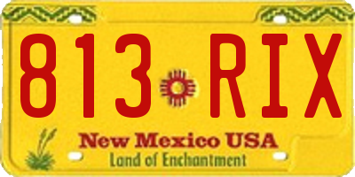 NM license plate 813RIX