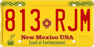 NM license plate 813RJM