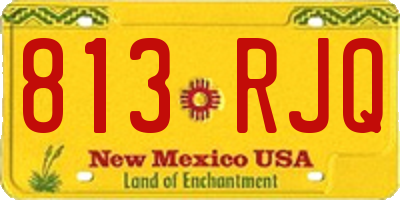 NM license plate 813RJQ