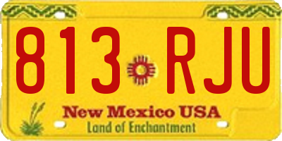 NM license plate 813RJU