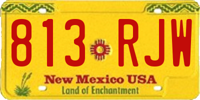 NM license plate 813RJW