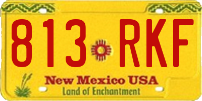 NM license plate 813RKF