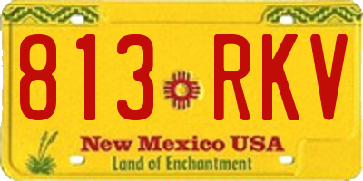NM license plate 813RKV