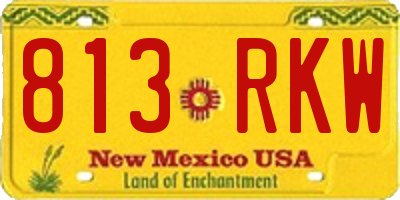 NM license plate 813RKW