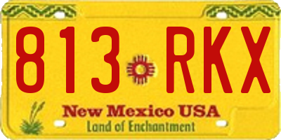 NM license plate 813RKX