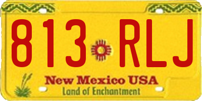 NM license plate 813RLJ