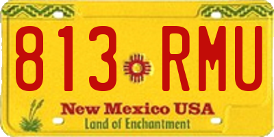 NM license plate 813RMU