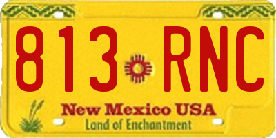 NM license plate 813RNC