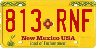 NM license plate 813RNF