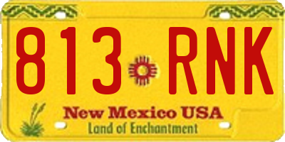 NM license plate 813RNK