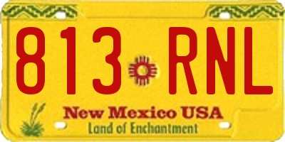 NM license plate 813RNL