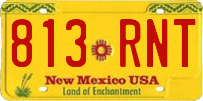 NM license plate 813RNT