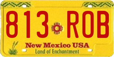 NM license plate 813ROB