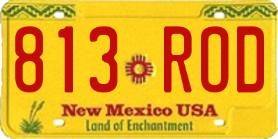 NM license plate 813ROD