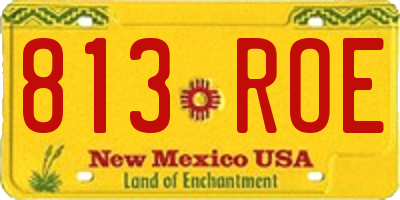 NM license plate 813ROE