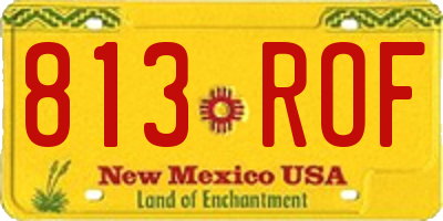 NM license plate 813ROF