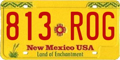 NM license plate 813ROG