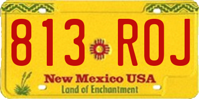 NM license plate 813ROJ