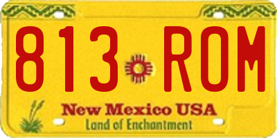 NM license plate 813ROM