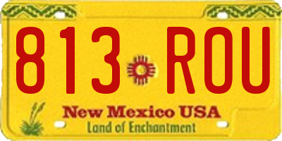 NM license plate 813ROU