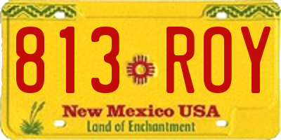 NM license plate 813ROY