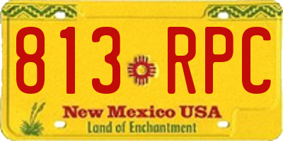 NM license plate 813RPC