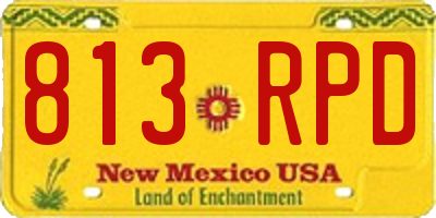 NM license plate 813RPD