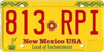 NM license plate 813RPI